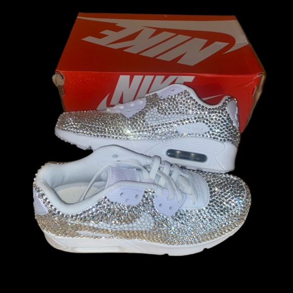 Nike Airmax 90’s All Sizes Full Luxe Crystal Design New In Box - Picture 4 of 9